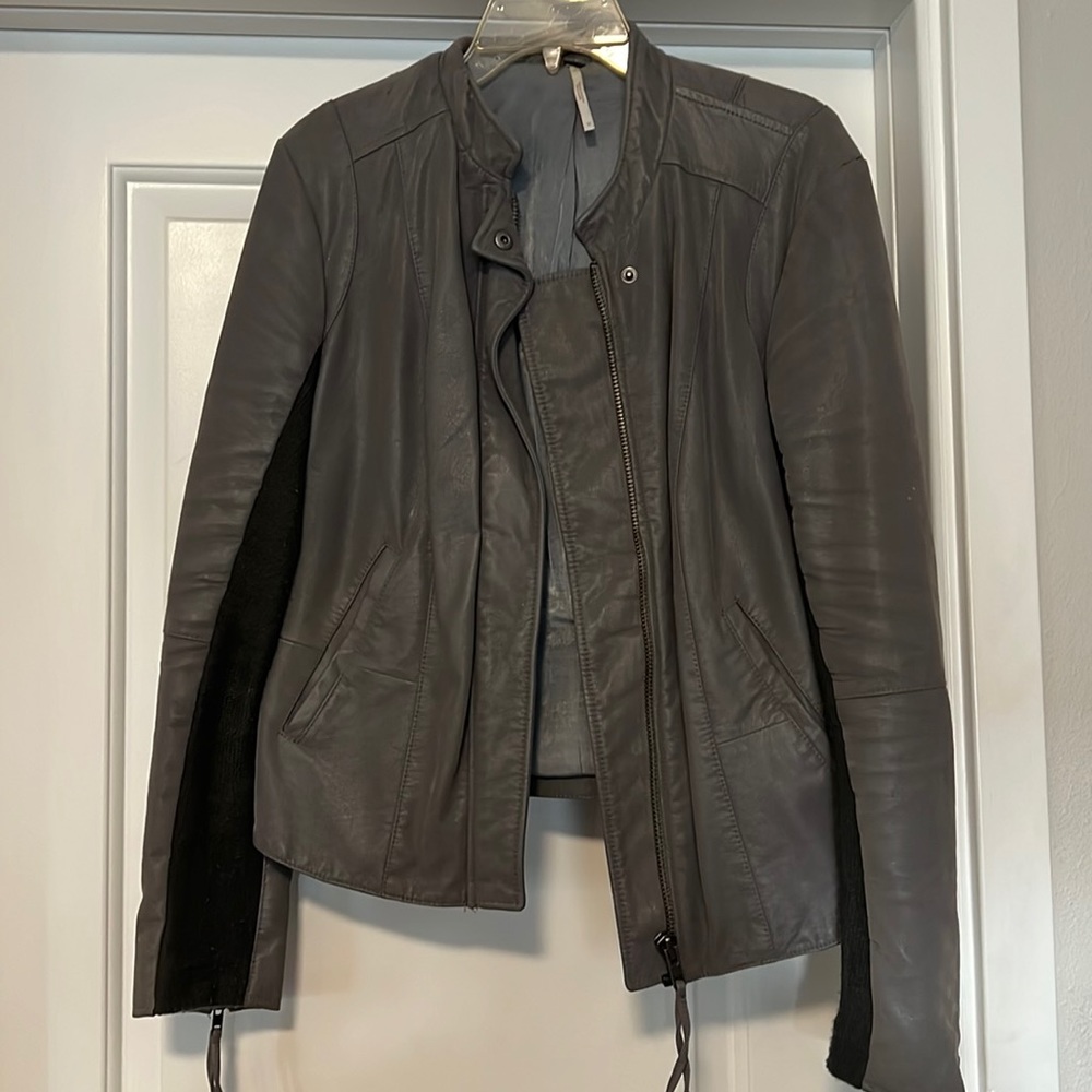 Free people vegan suede grey jacket